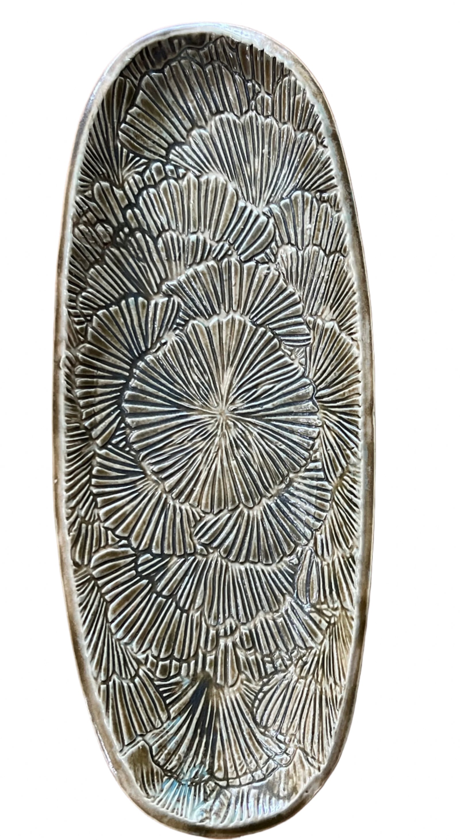 Green Shell Inlay Appetizer Serving Dish