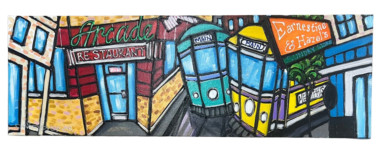 "Trolleys on South Main" Original by David Lynch