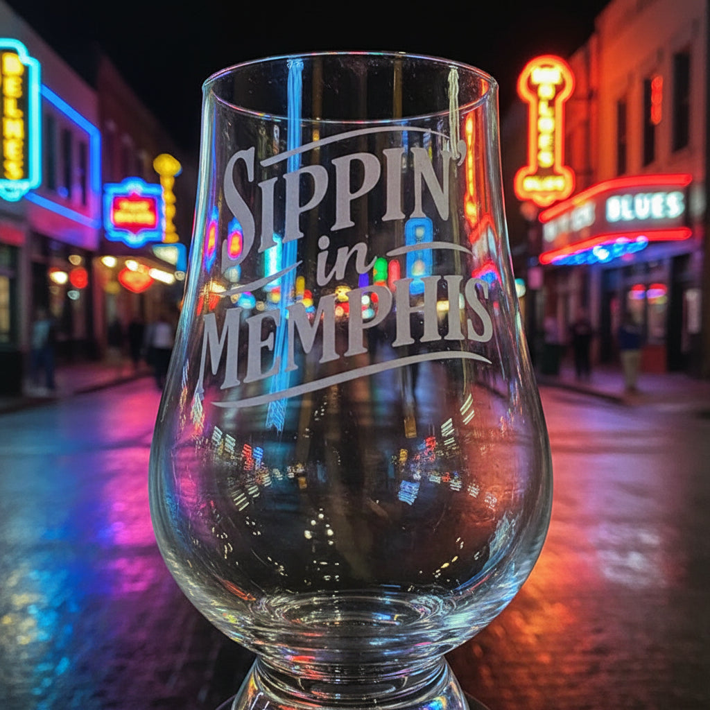 Sippin in Memphis Glencairn Whiskey Tasting Glass