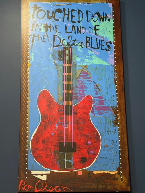 "Touchdown in the land of the Delta Blues" Reproduction of the Original painting by local Memphian Ron Olson