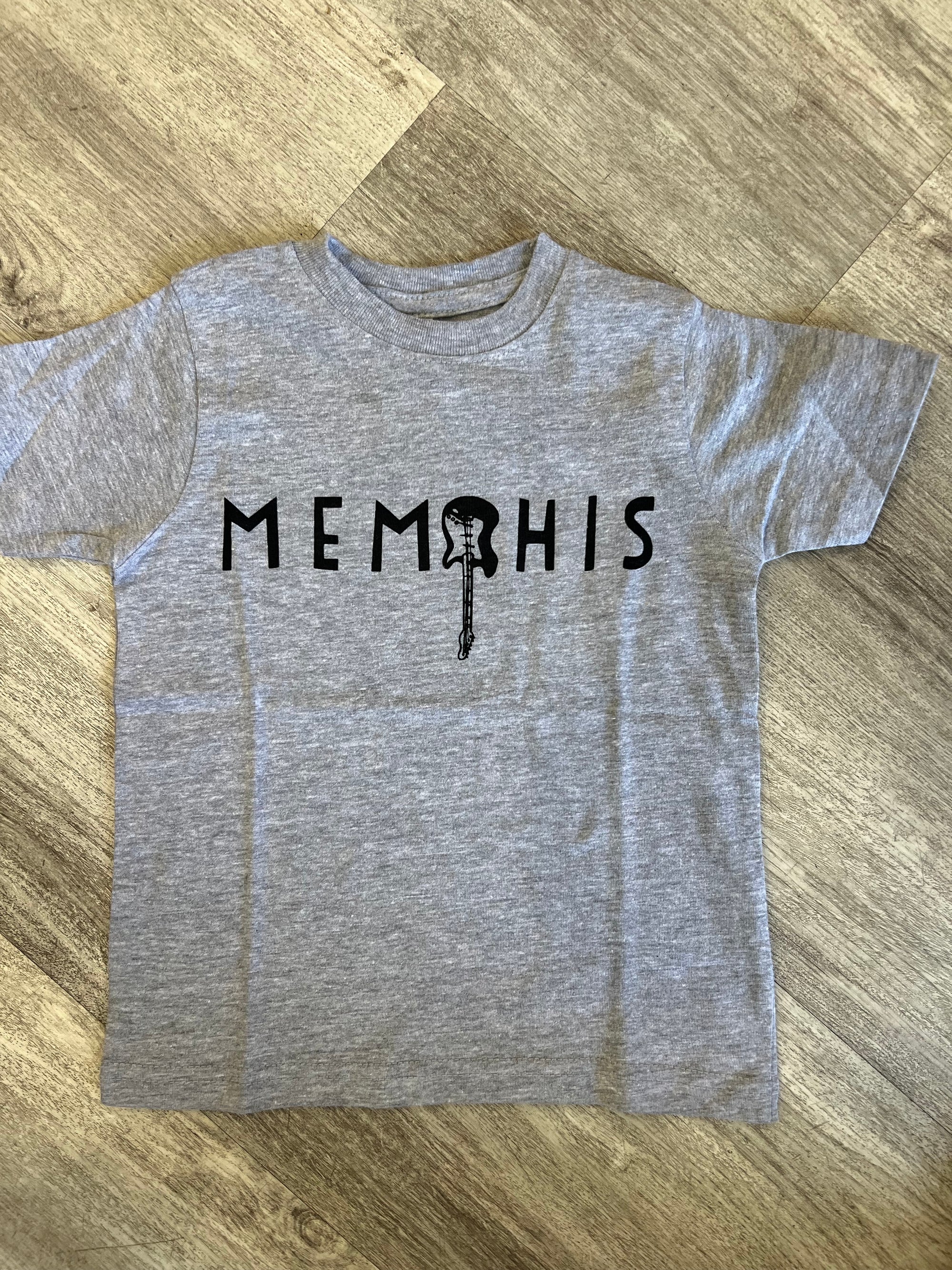 Children's T Shirt Memphis (Guitar) Toddler Size - Heather Gray