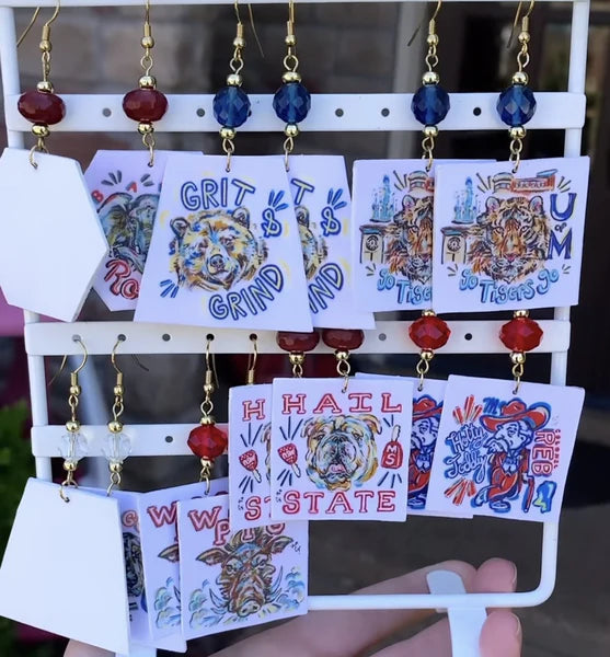 College Mascot Earrings by Natalie Cooper