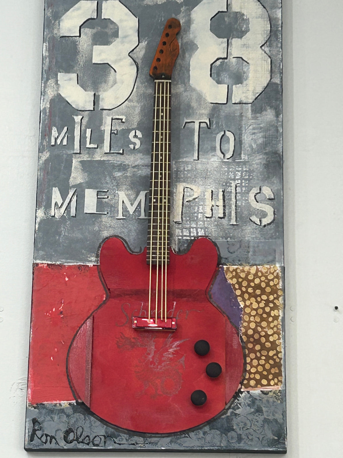 "38 miles to Memphis" original painting by local Memphian Ron Olson
