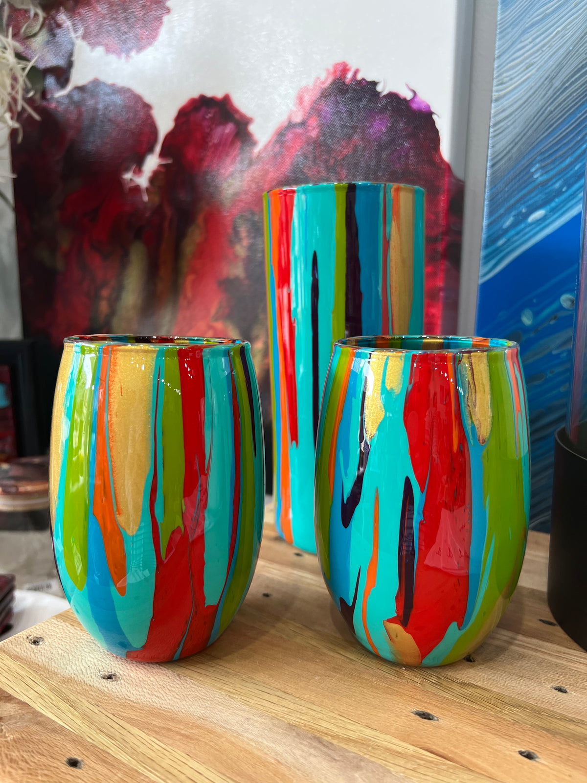 Vases By Local Memphis Artist Sandra Barrett / Multi colors and sizes to choose from