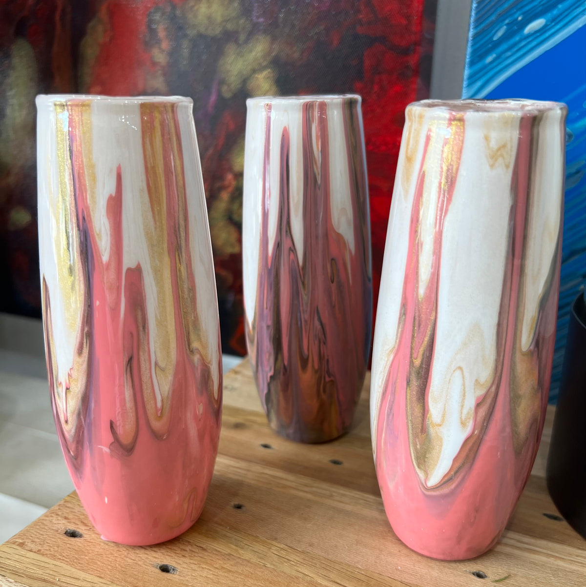 Vases By Local Memphis Artist Sandra Barrett / Multi colors and sizes to choose from