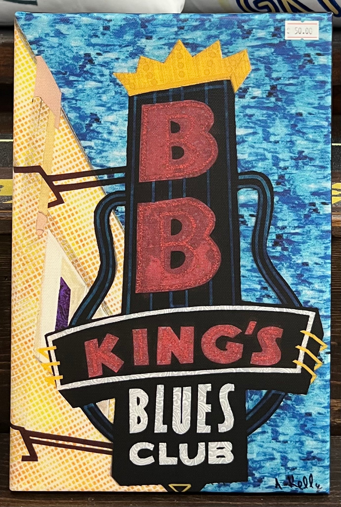 BB King's Blues Club Canvas 8" x 12": Local Artist AnnaMade Designs