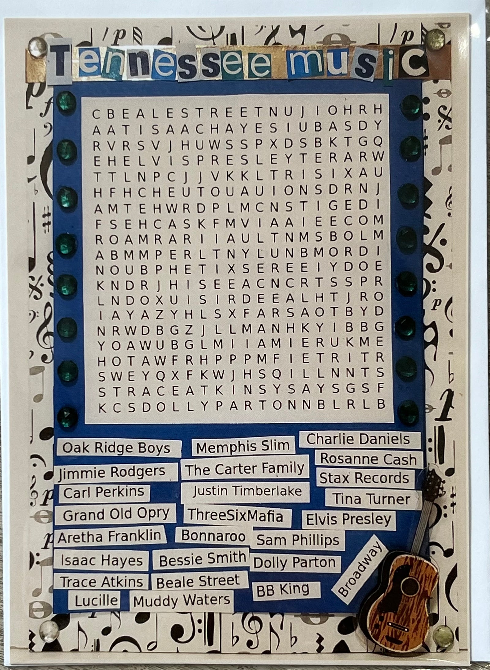 Memphis Word Search Card