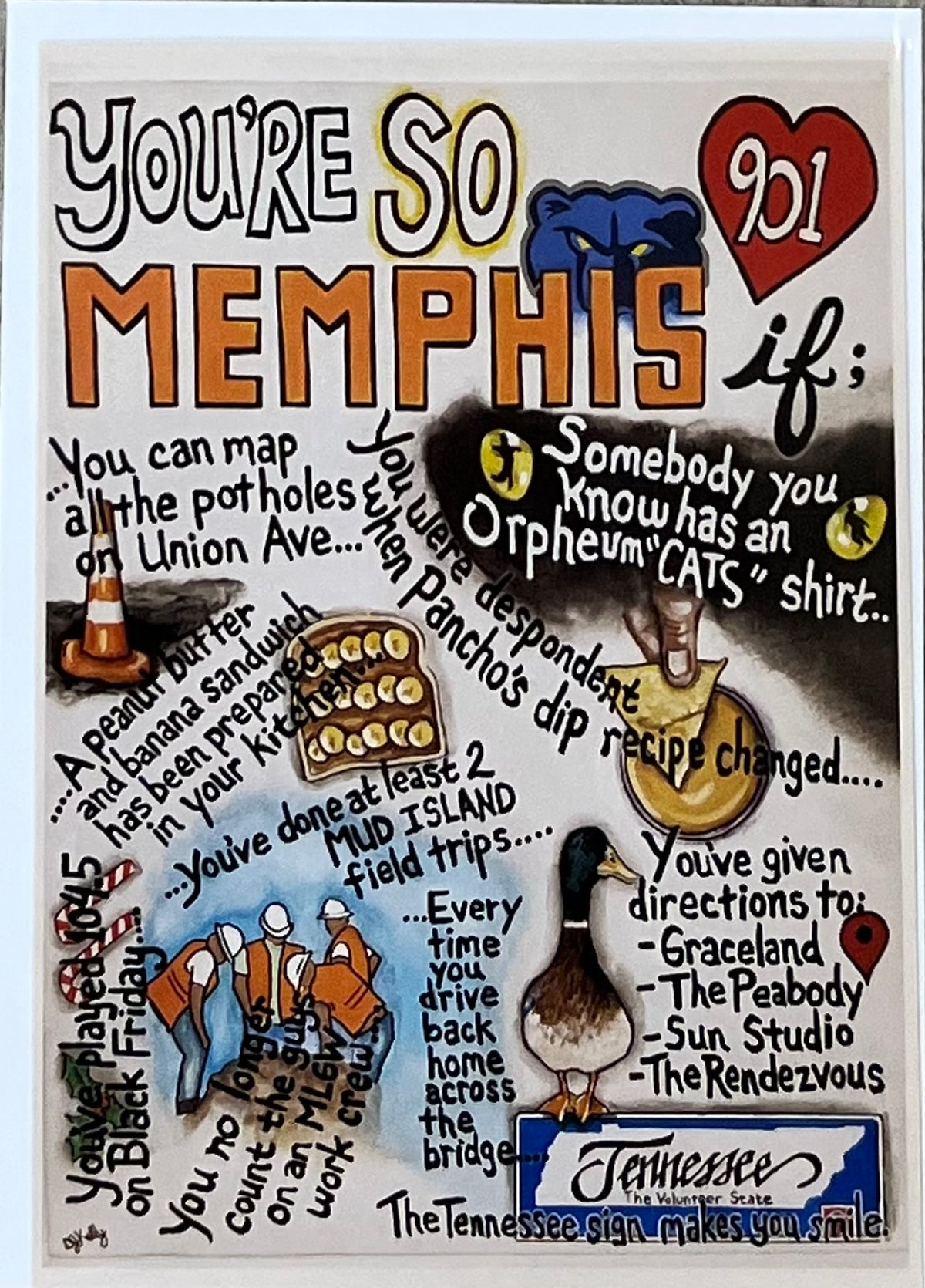 Cards..Memphis Greeting Card designed and painted by DJ Kelly, Memphis Artist