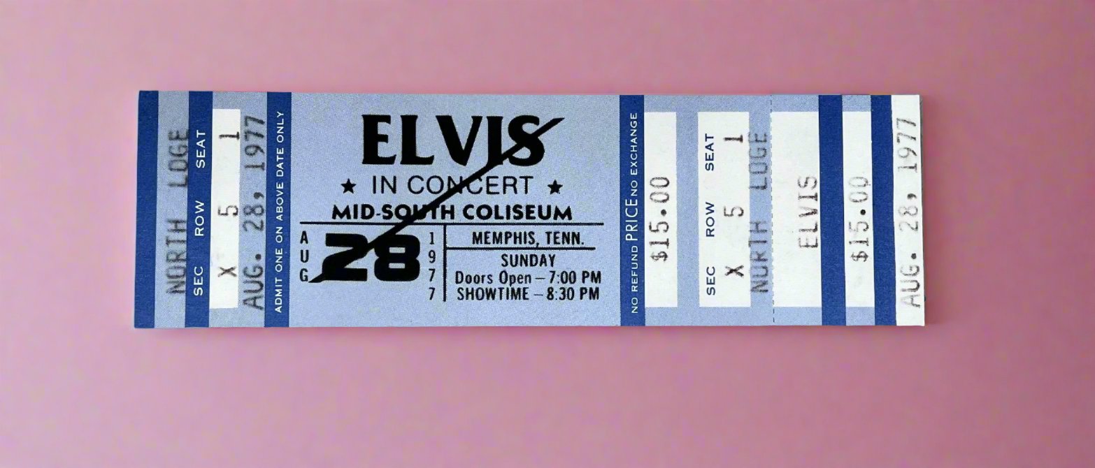 Elvis in Concert Mid South Coliseum Aug 28, 1977 Reproduction by Memphis artist Ron Olson