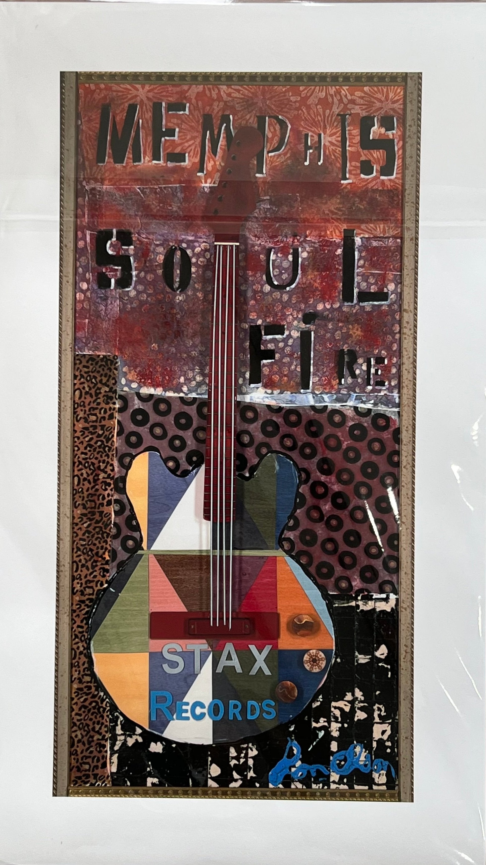 Memphis Soul Fire...STAX RECORDS   print of an original painting created by local Memphian Ron Olson(reproduction)