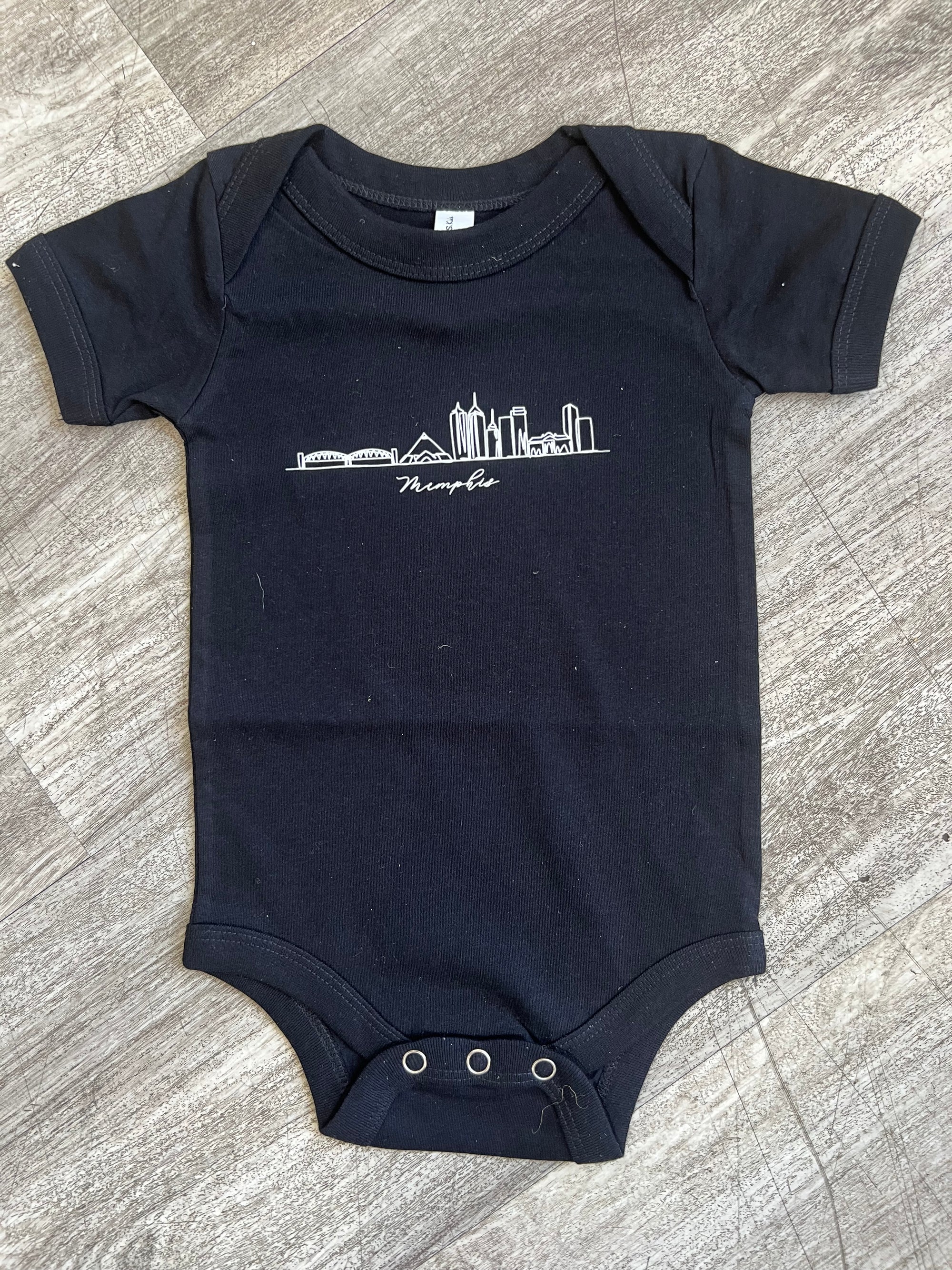 Memphis Skyline Onesie/Black