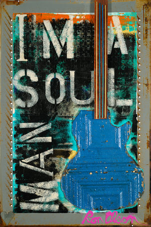 "I'm A Soul Man" REPRODUCTION on SINTRA BOARD of an original painting created by local Memphian Ron Olson