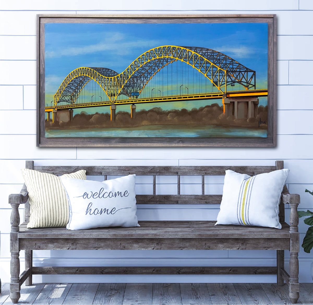 MEMPHIS BRIDGE Original Artwork by Jeremy Lewin, a local Memphis artist