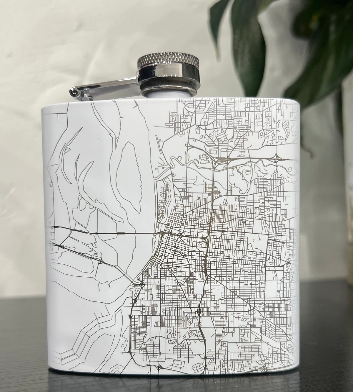 Memphis Map 6 oz Flask in Matte Black or White