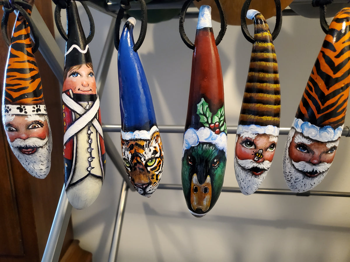Gourd Ornaments created and painted by local Memphian Artist DJ Kelly