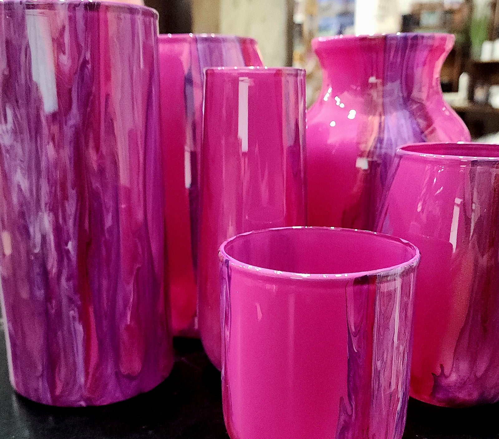 Glassware "Paula Rayford's Disco" Collection - by Local Memphis Artist Sandra Barrett