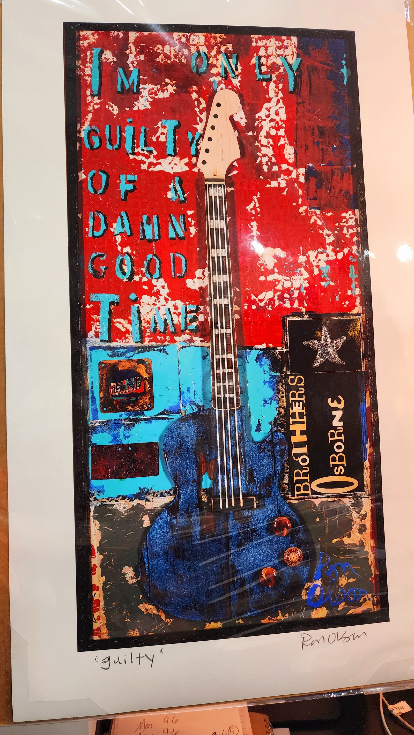 "Guilty"  signed PRINT of an original painting by local Memphian Ron Olson