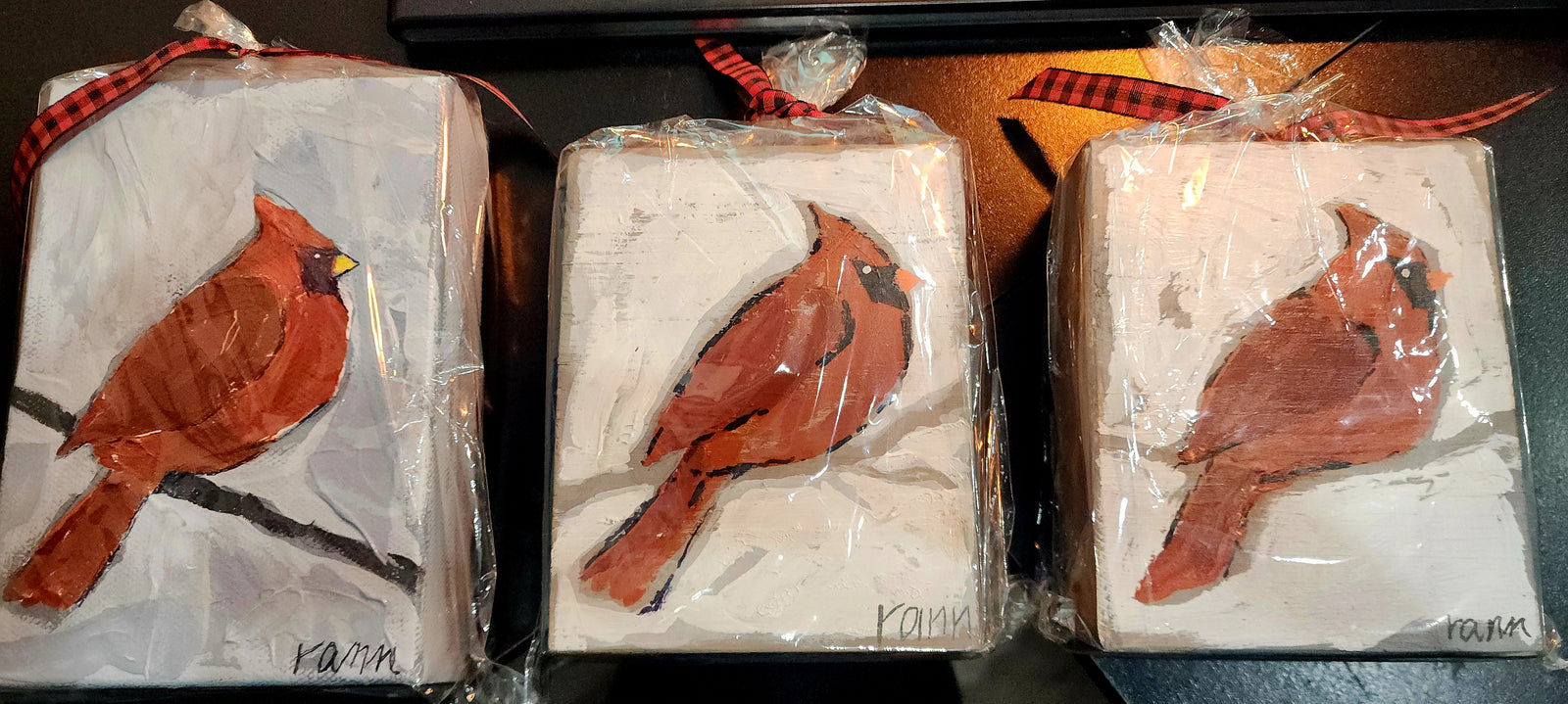 RED Cardinals Original by Rita Woodward