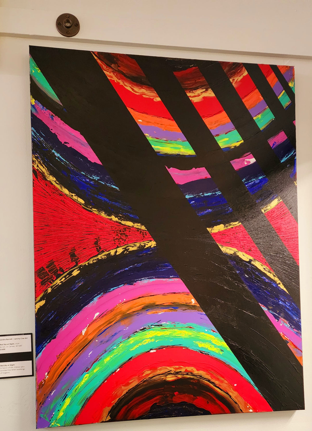 Canvas Art - "Red Sky at Night" 36" x 48" by Local Artist Sandra Barrett