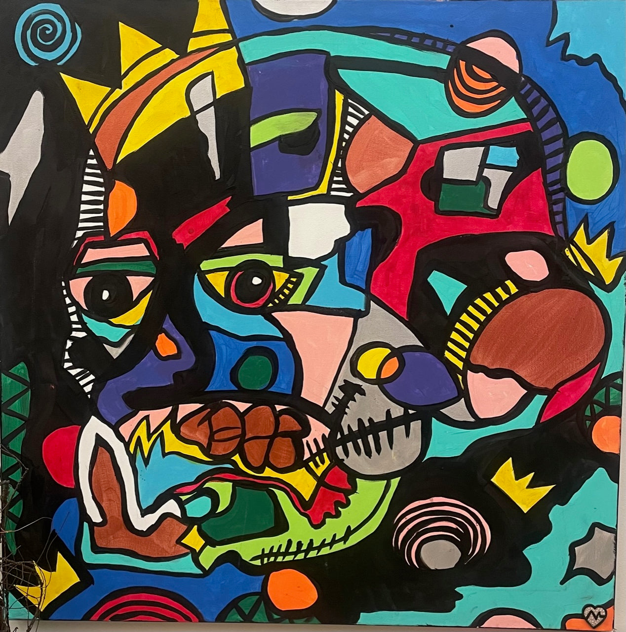 Skull King Acrylic Original by Jade Miller