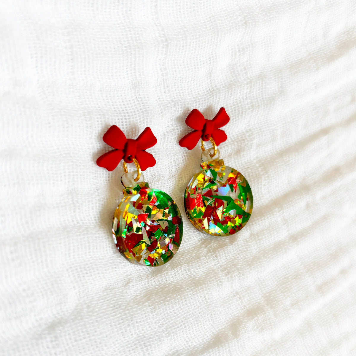 Christmas Confetti Ornament Earrings
