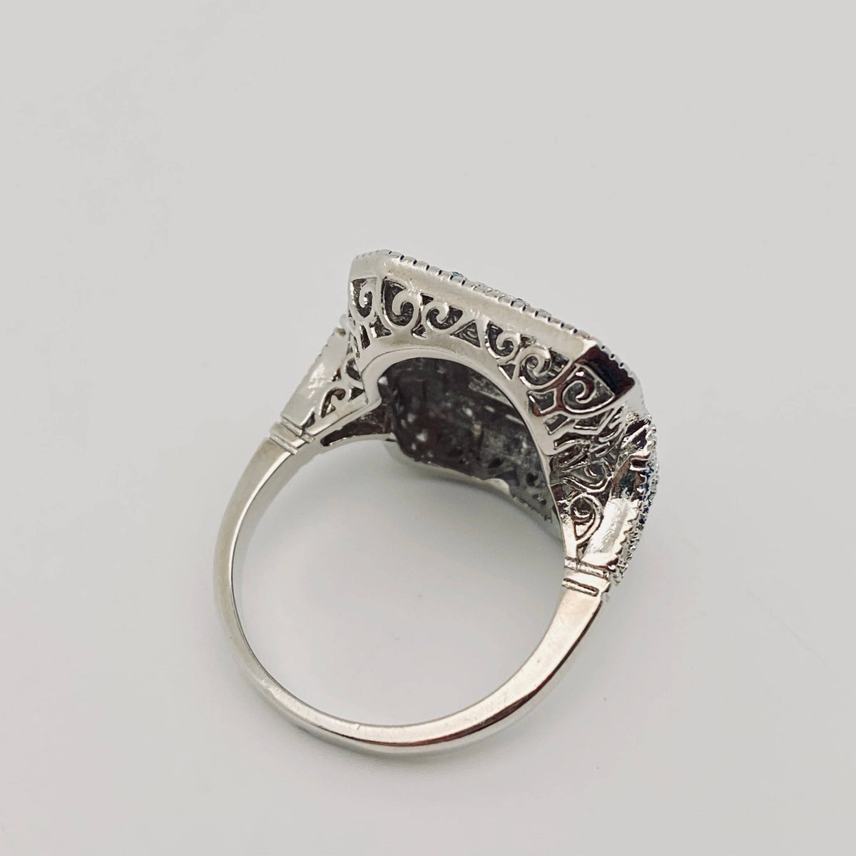 Square Cubic Zirconia Bicolored Ring