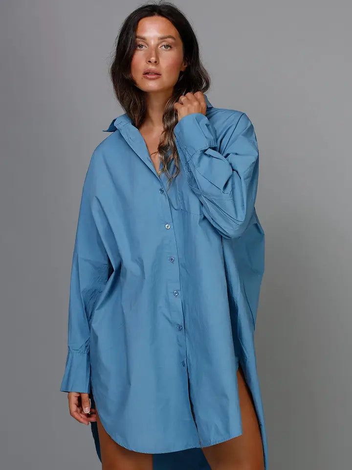Boyfriend Oversized Cotton Shirt ONE SIZE