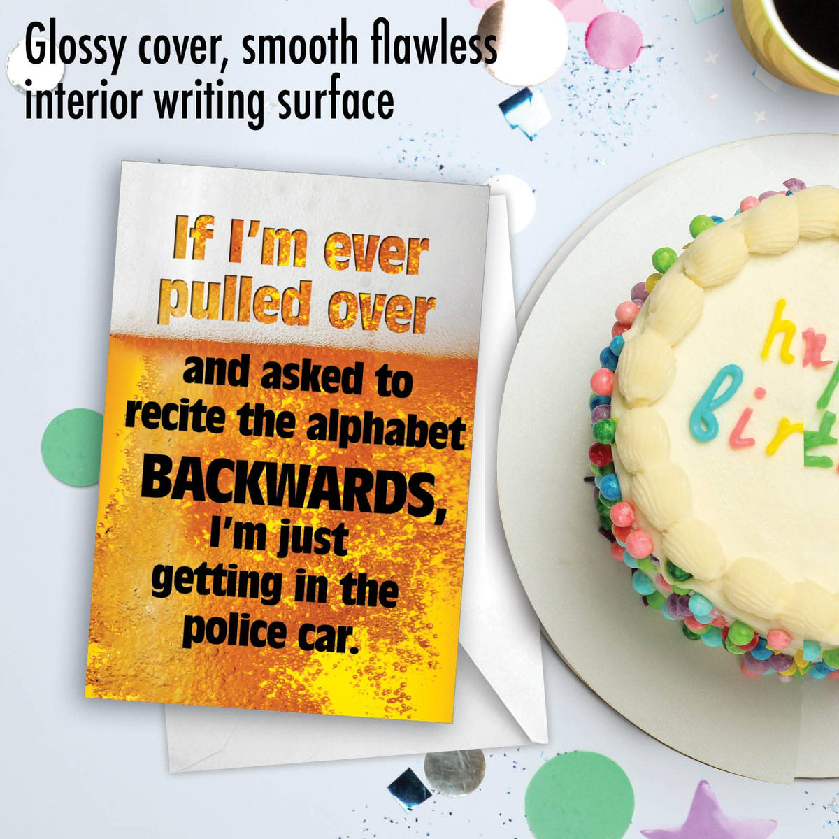 Alphabet Backwards Funny Birthday Greeting Card