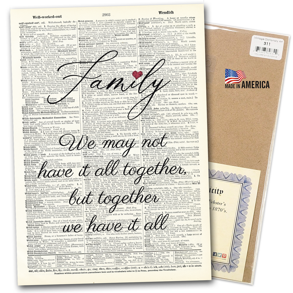 Art | Dictionary Page | Vintage | Family