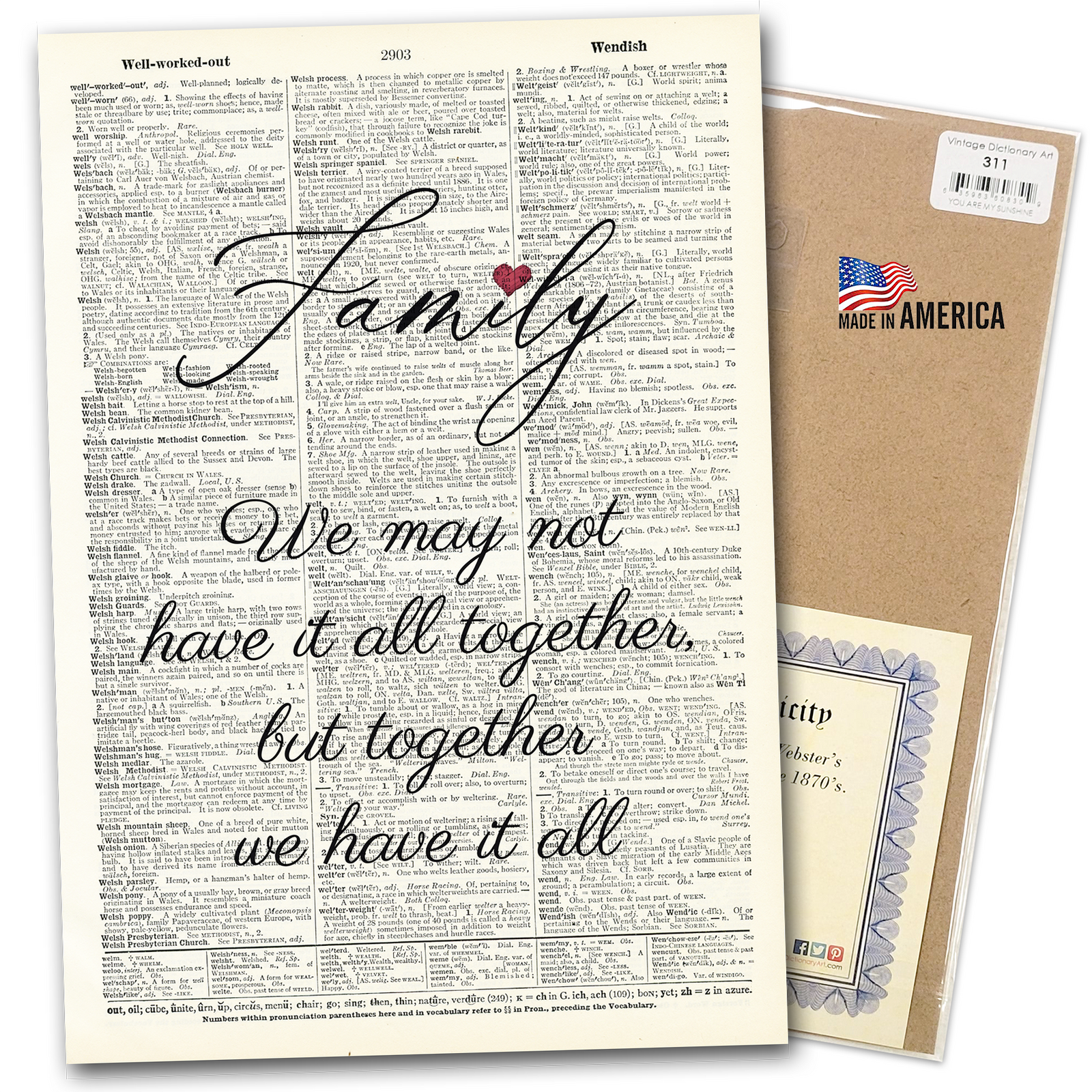 Art | Dictionary Page | Vintage | Family