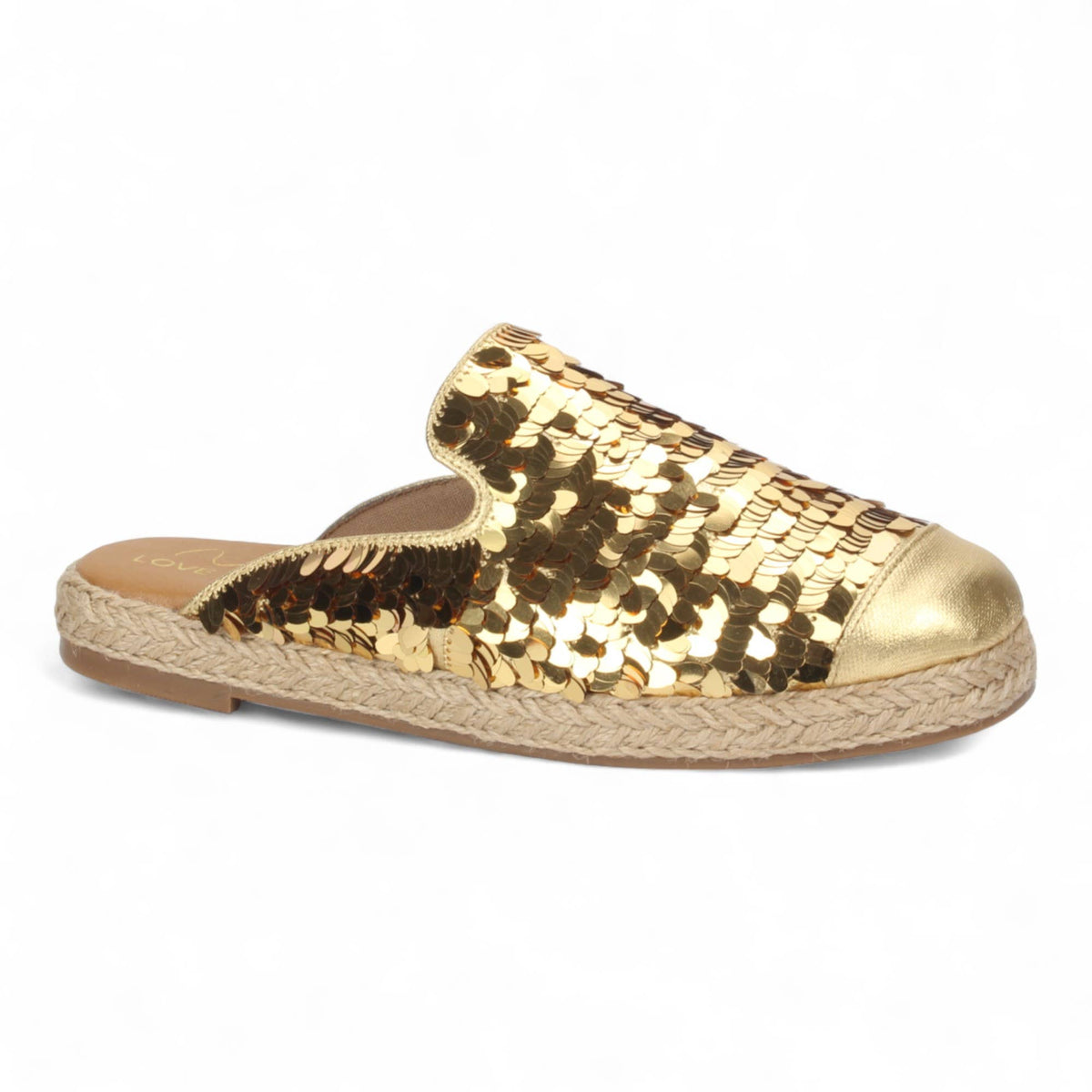 Glitz Sequins Slides: Gold