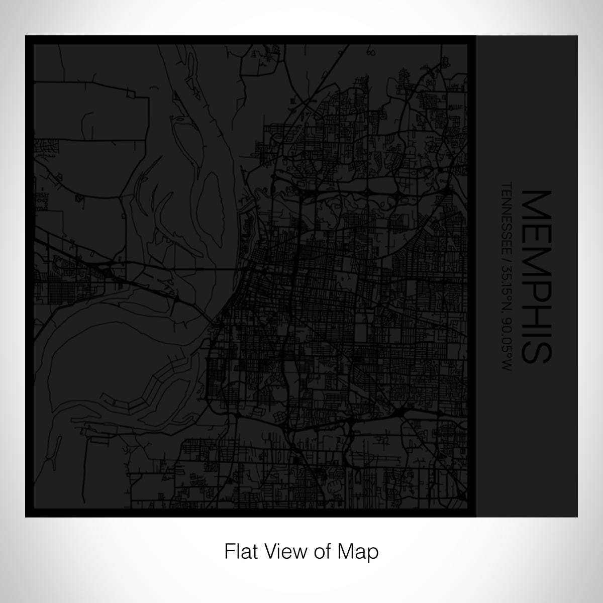 Memphis TN Tactile Lines Map Tumbler in Matte Black