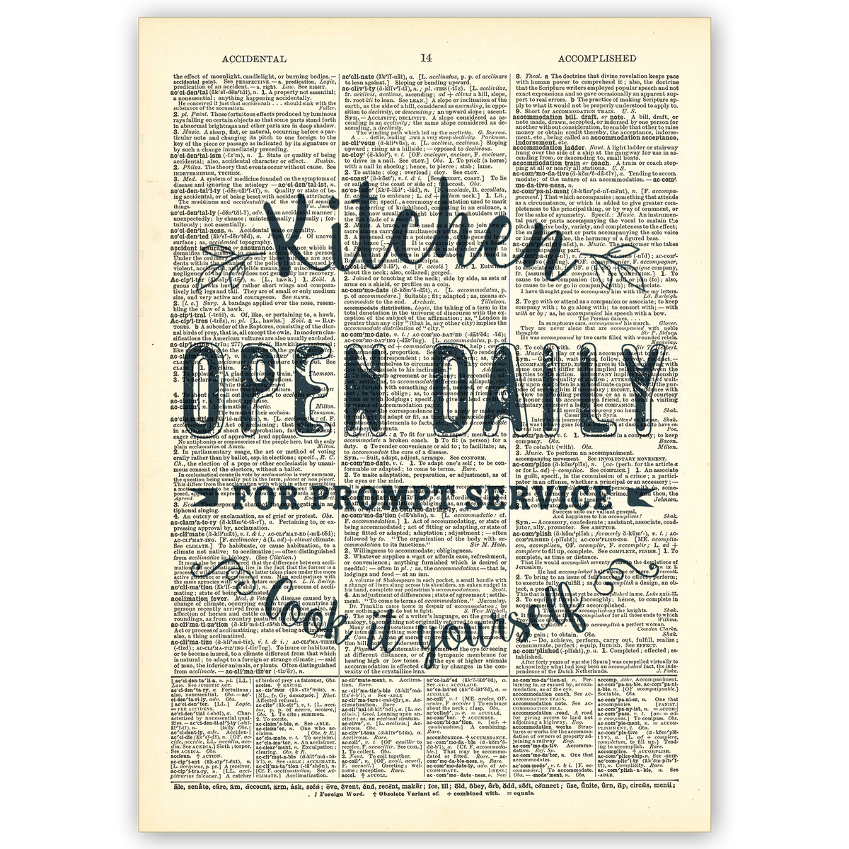 Art Print Dictionary Page | Kitchen Open Daily
