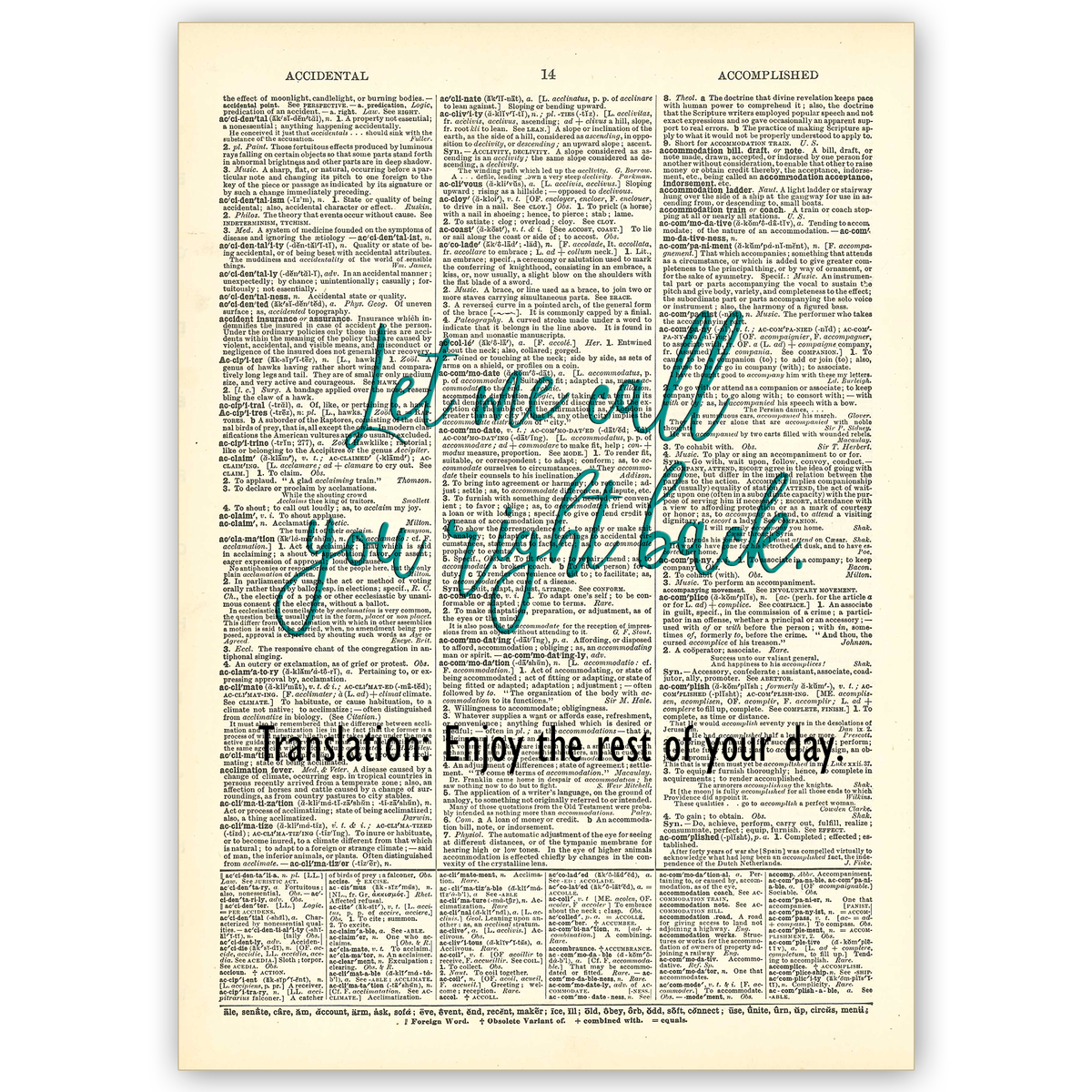 Art Print Dictionary Page | Vintage | Let Me Call You
