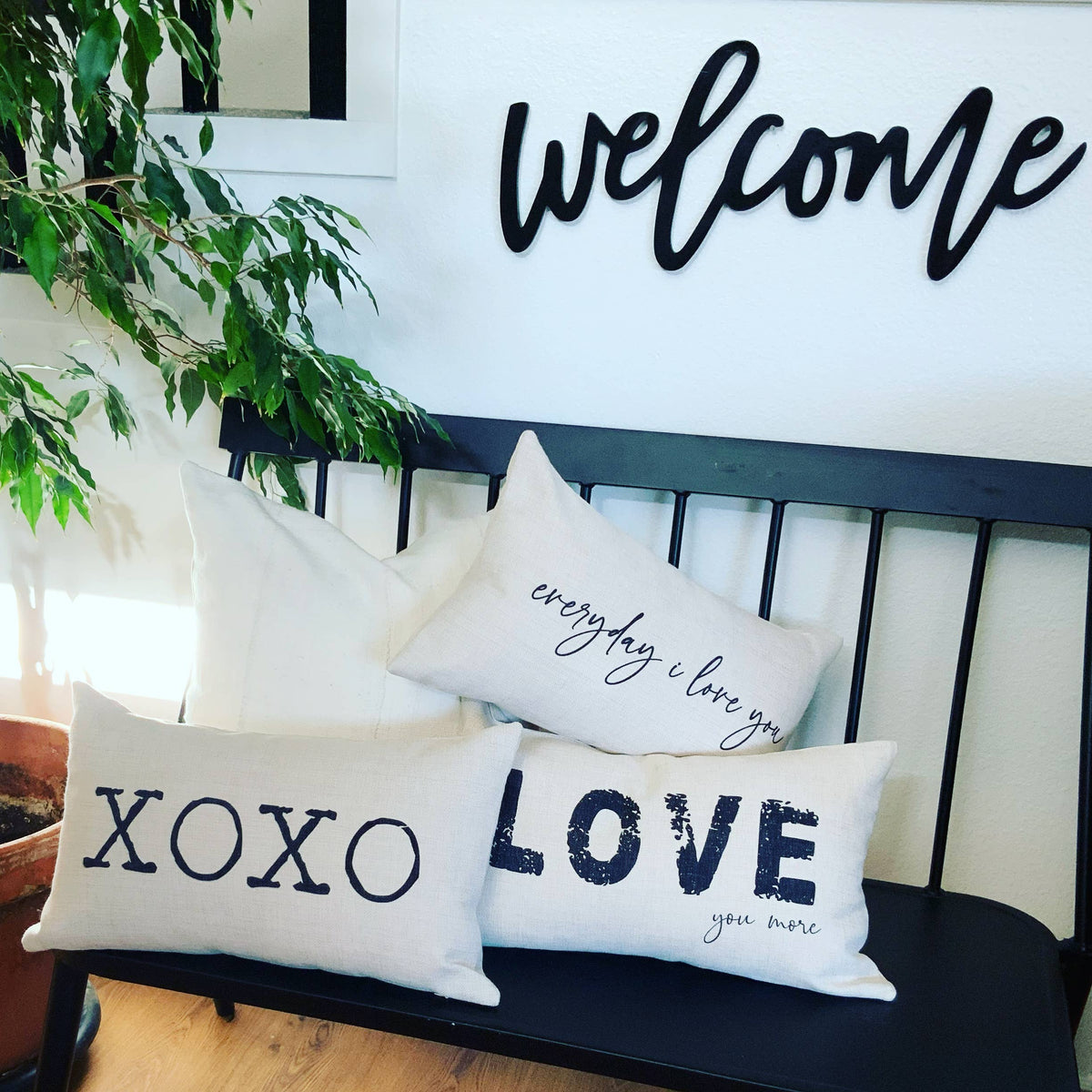 Love You More Lumbar Pillow: PILLOW COVER WITH FAUX DOWN INSERT