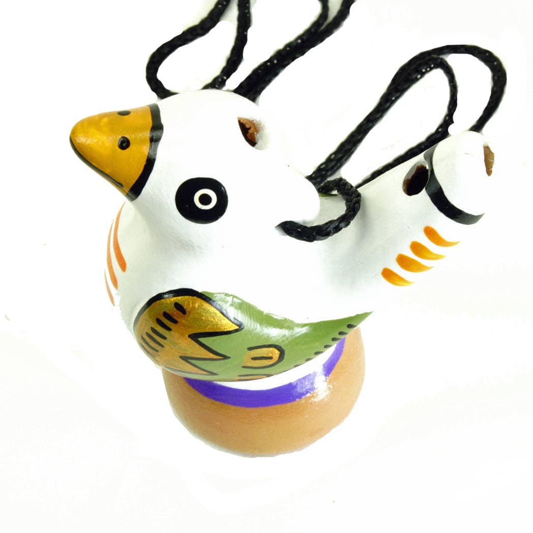 Bird Water Whistle Traditional White