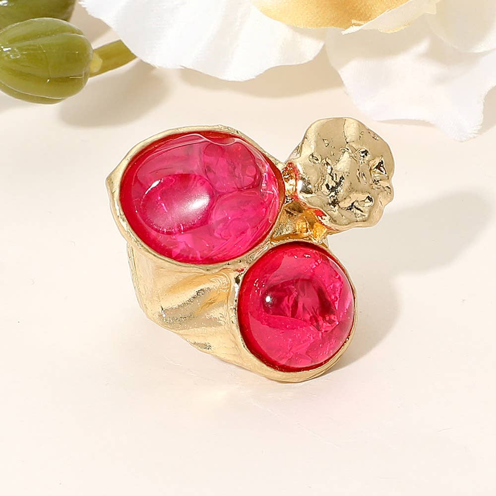 Abstract Chunky Stone Textured Stretch Ring
: Fu