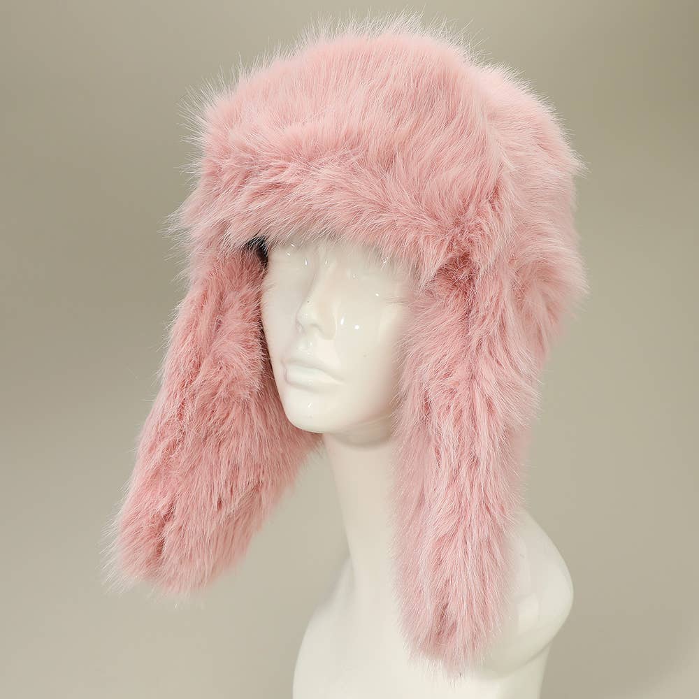 Fluffy Faux Fur Winter Ear Flap Trapper Hat