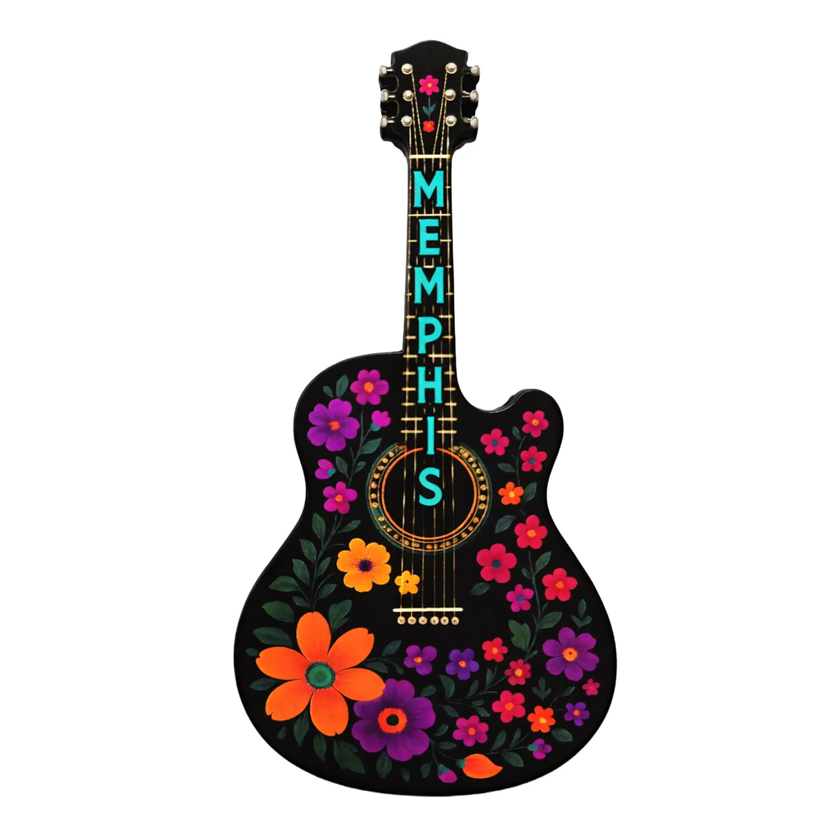 Memphis Magnet - Guitar with Flowers