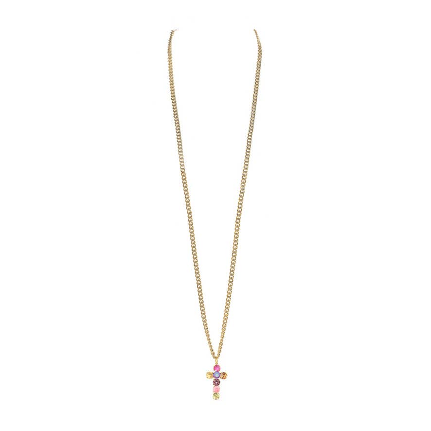 Cross Necklaces in ombre: Pink
