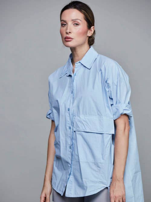 Pocket Cotton Short Shirt