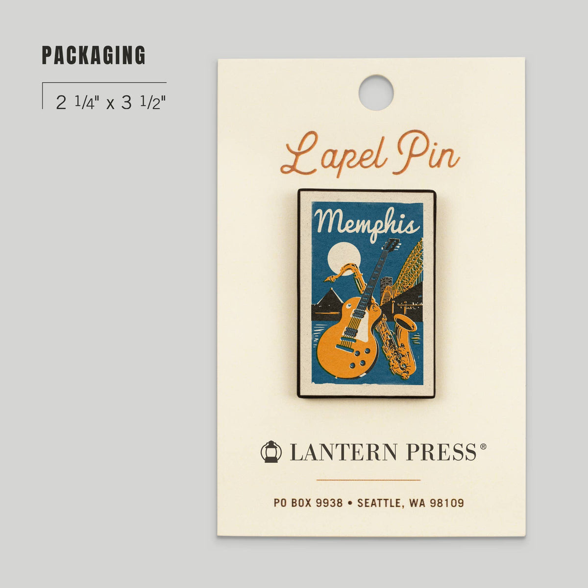 Woodblock, Memphis, Tn, Lapel Pin