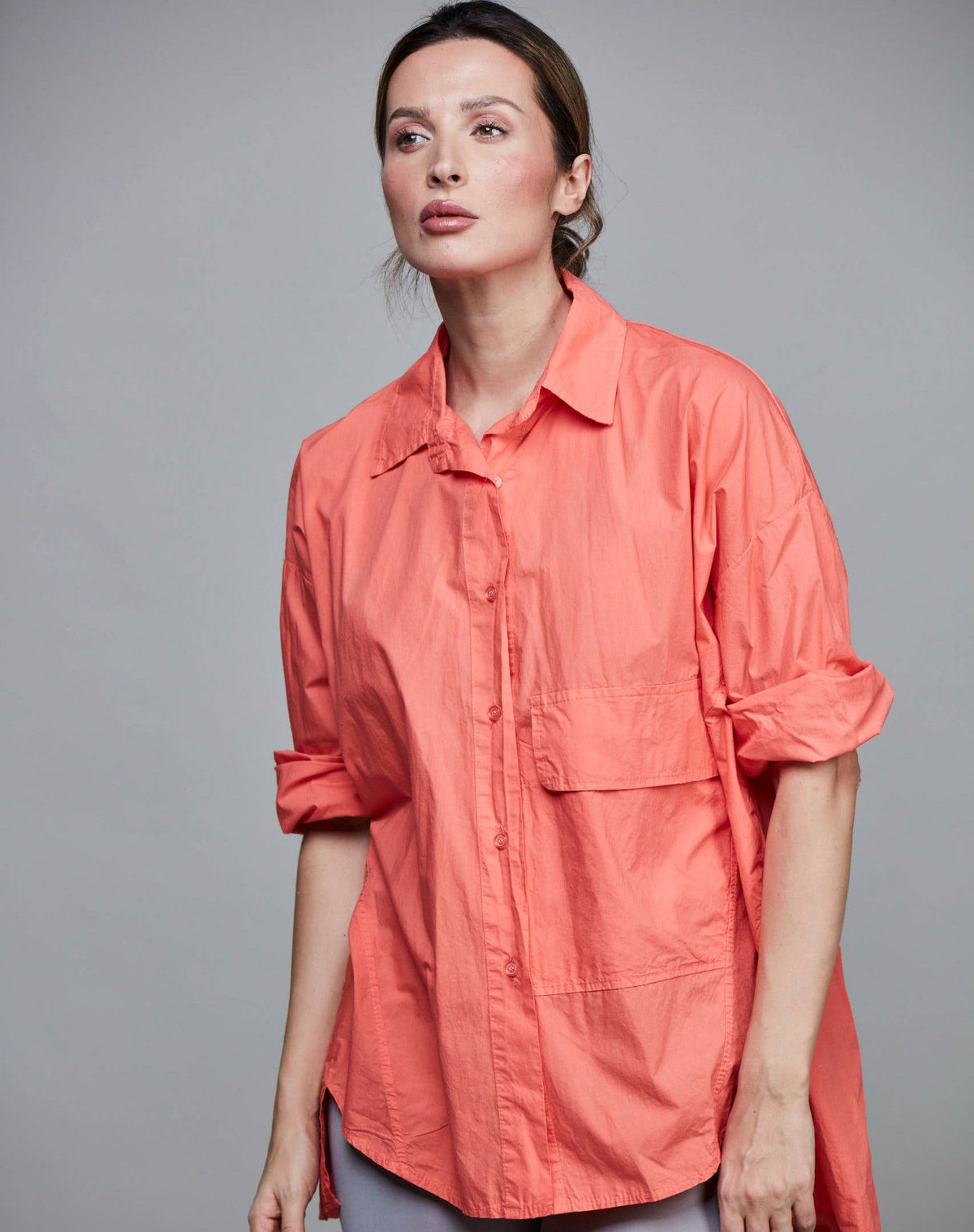 Pocket Cotton Short Shirt