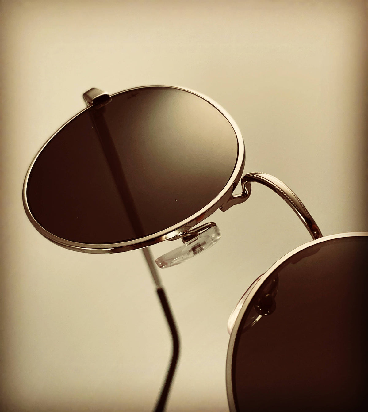 Baptiste Black Stainless Steel Sunglasses, Handmade in Italy: Silver Frame/Black Lenses or Gold Frame/Green Lenses