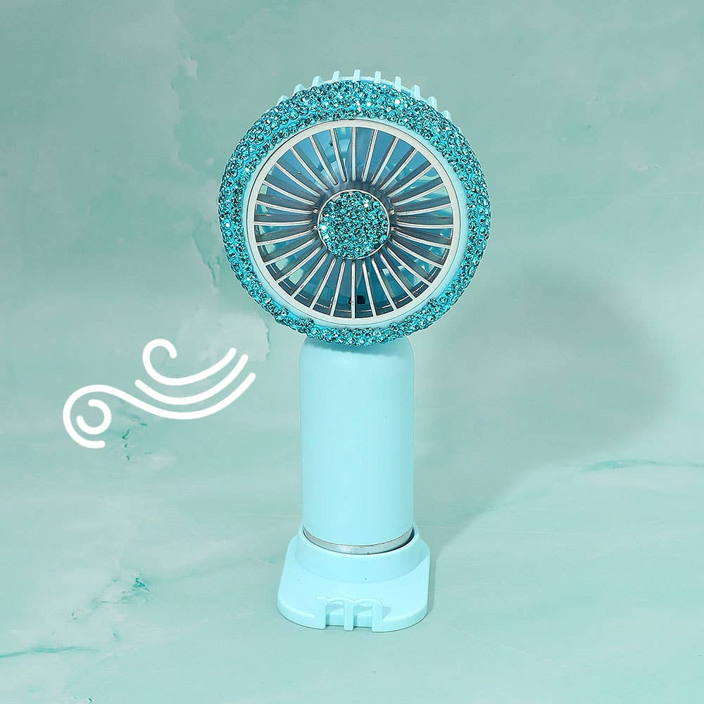 Glittered USB Charging Portable Handheld Fan