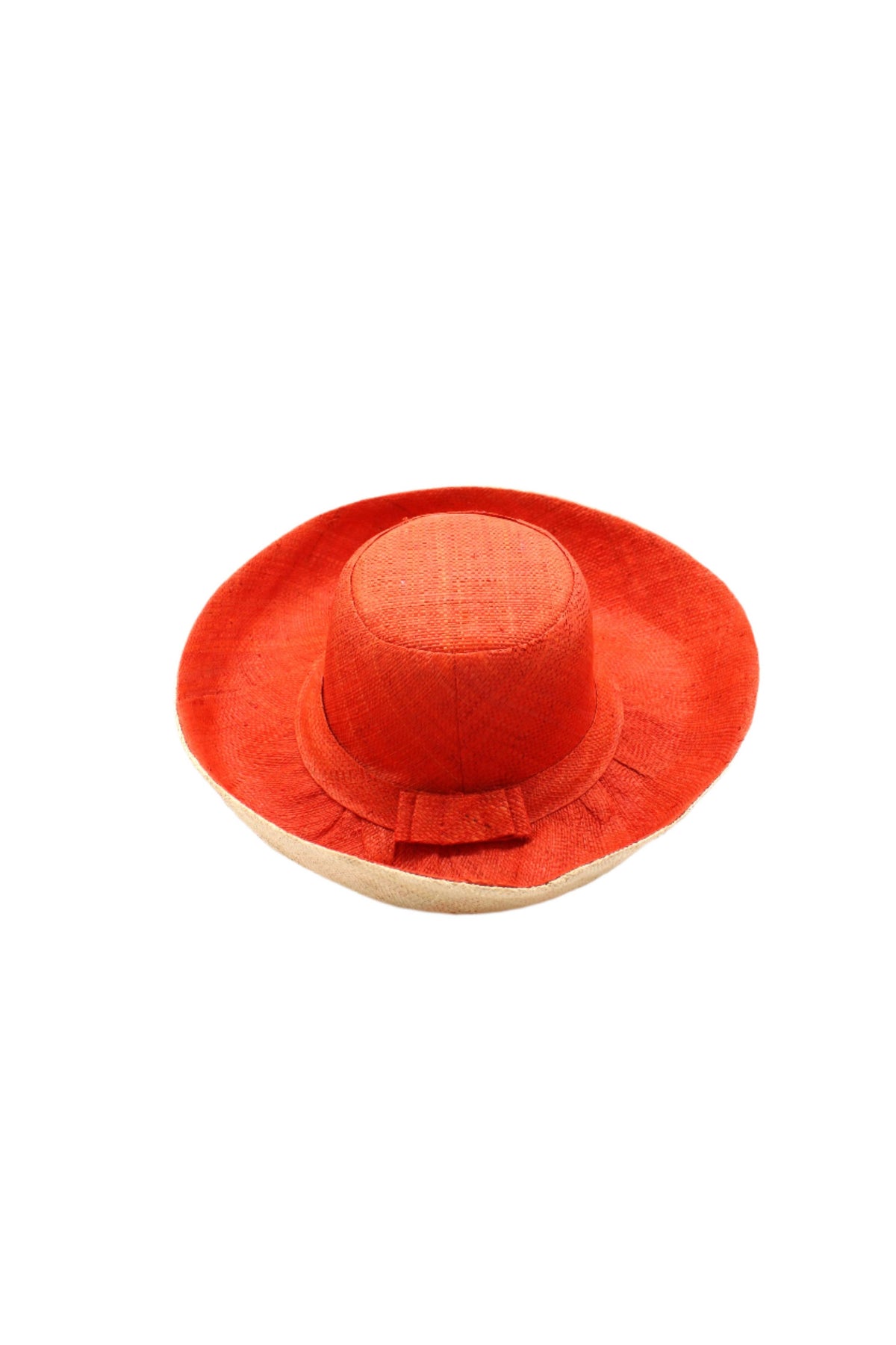 Monica  7" Wide Brim Two Tone Packable Straw Sun Hats