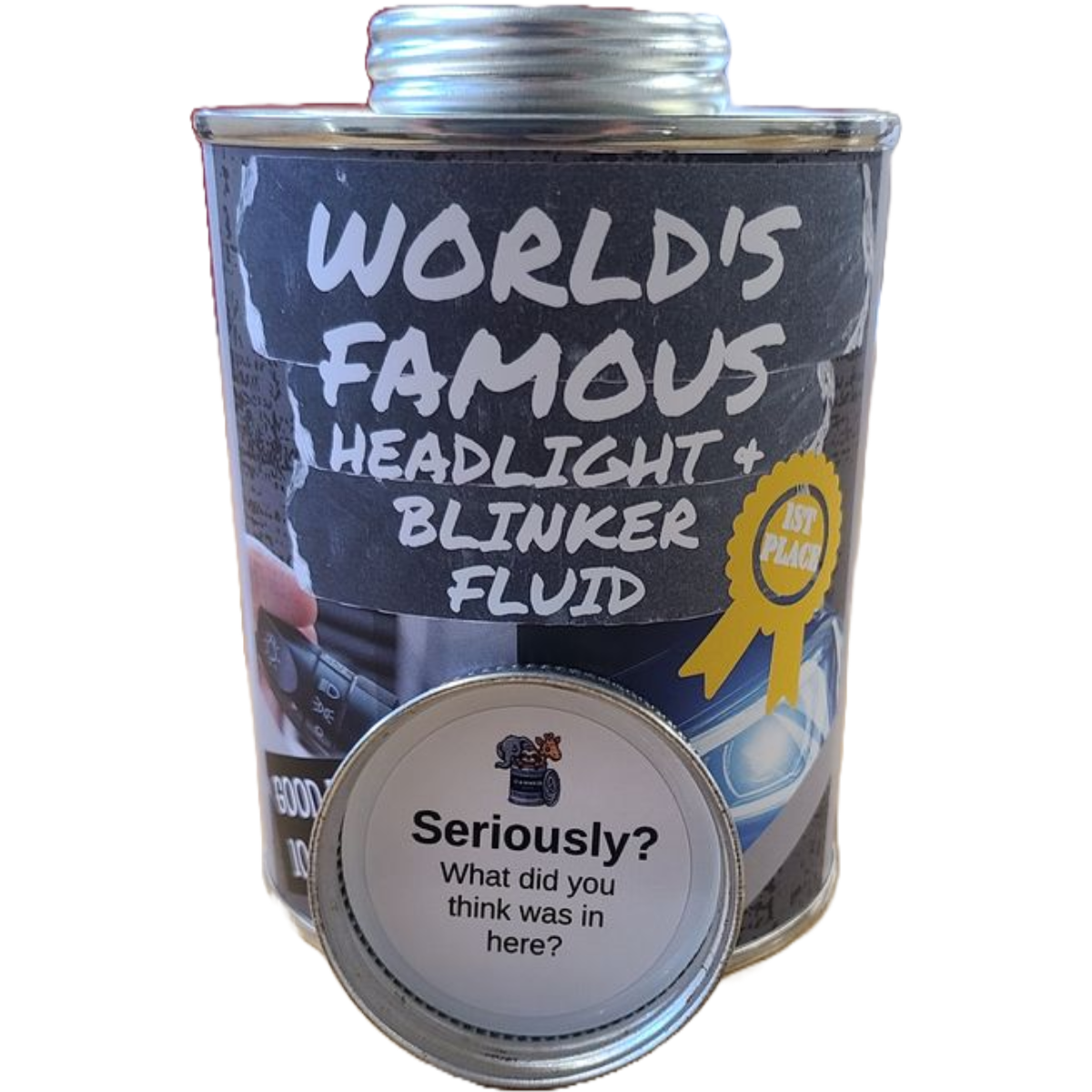 Canned Headlight &amp; Blinker Fluid Funny Gag Gift Dirty Santa