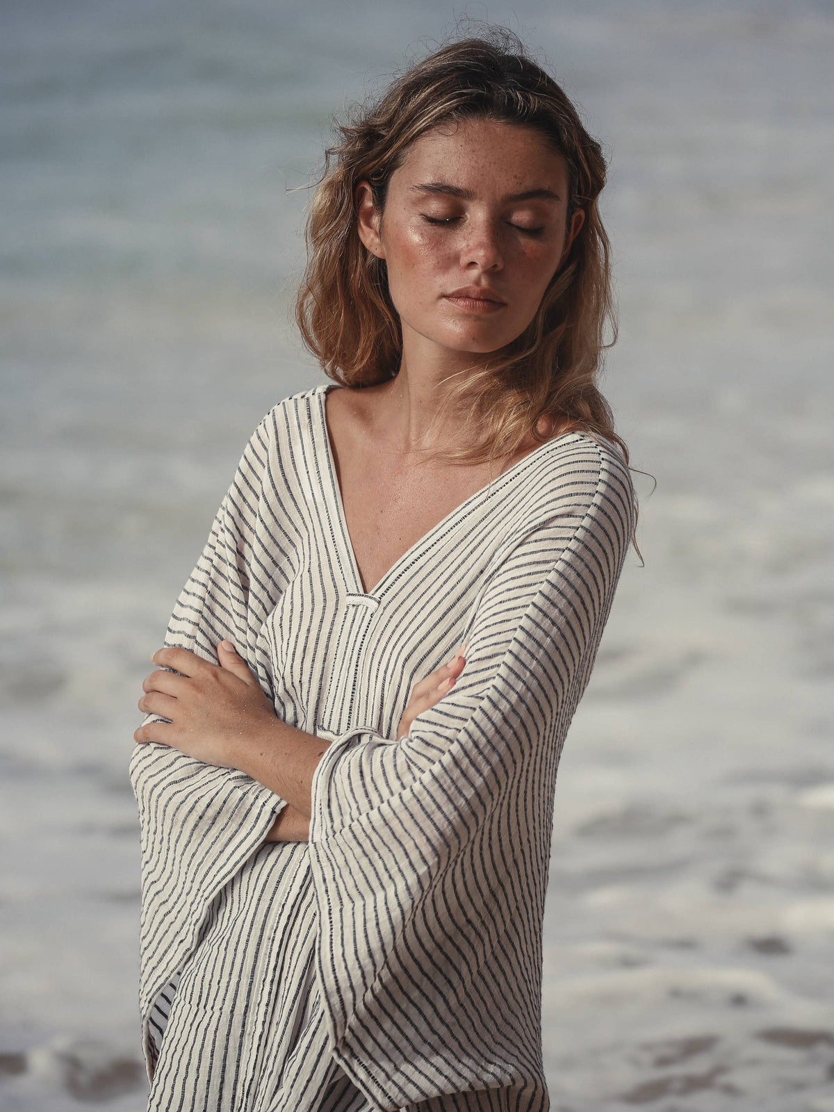 Ava Kimono - Black Stripes | 100% Turkish Cotton 100% Turkis: One Size / Black Stripes