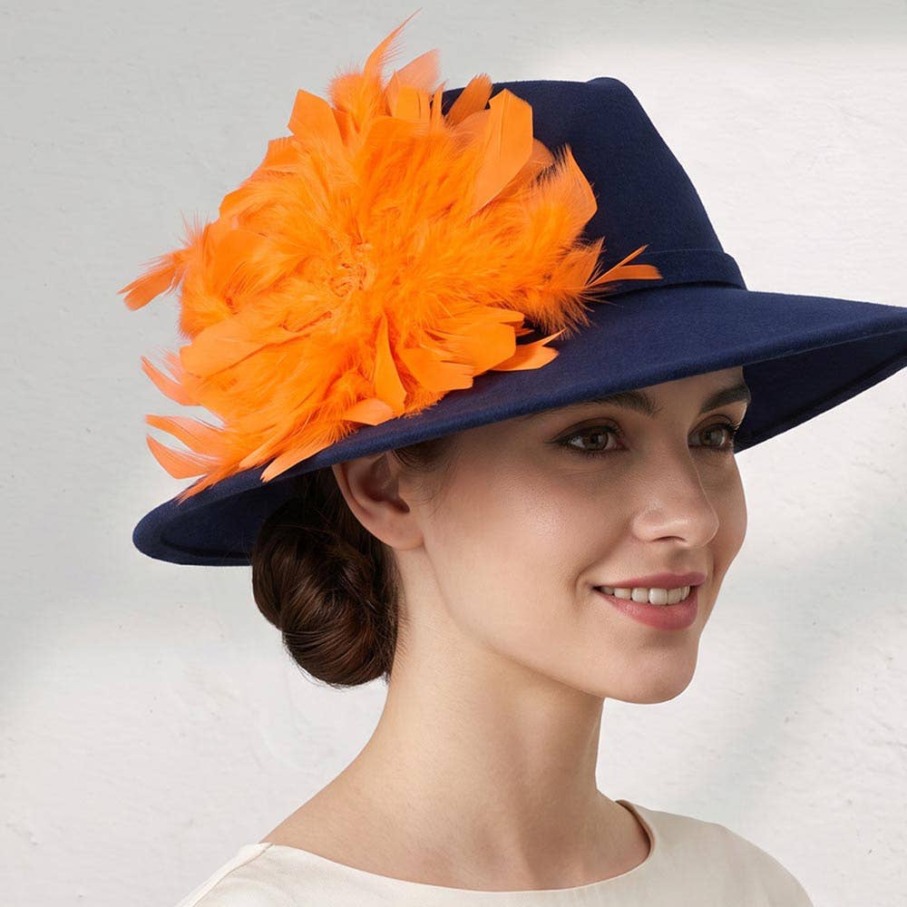 Oversized Feather Flower Hair Clip Pin Brooch
