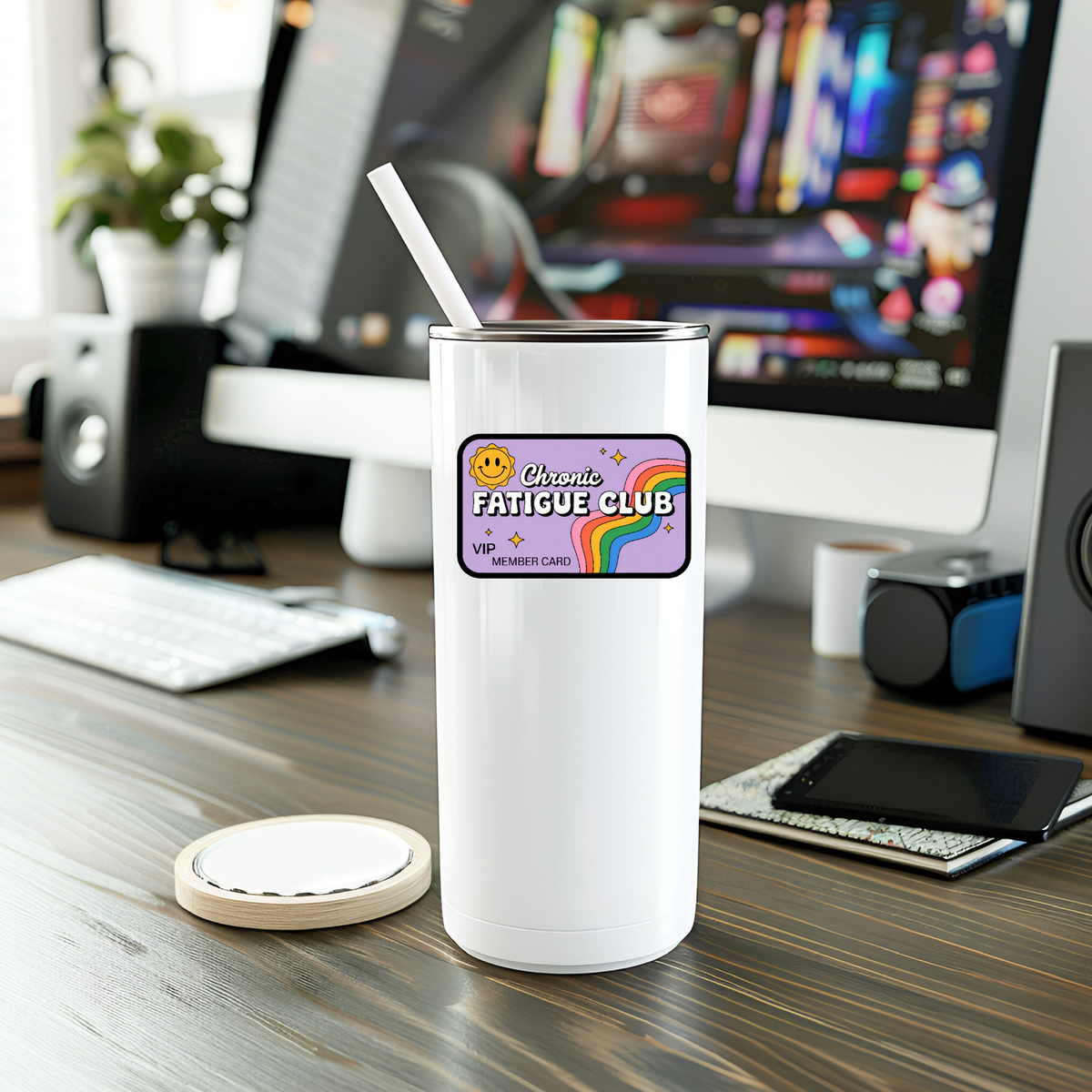 Funny Chronic Fatigue Club Vinyl Sticker